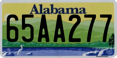 AL license plate 65AA277