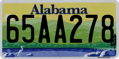 AL license plate 65AA278