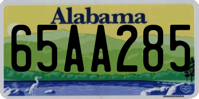 AL license plate 65AA285