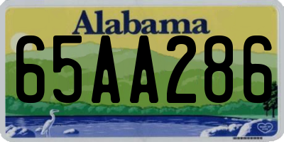AL license plate 65AA286