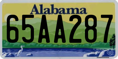 AL license plate 65AA287
