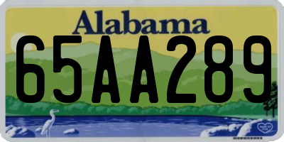 AL license plate 65AA289