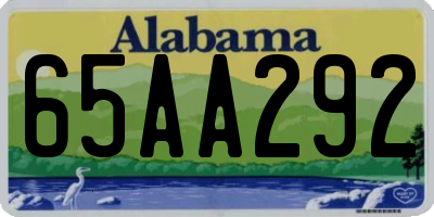 AL license plate 65AA292