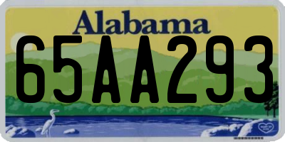 AL license plate 65AA293