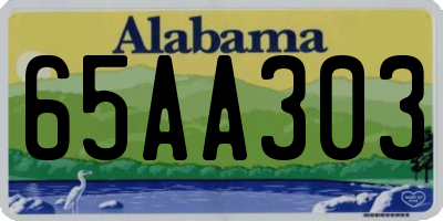 AL license plate 65AA303