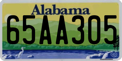 AL license plate 65AA305