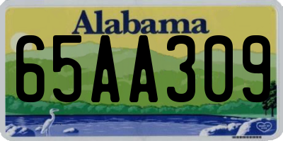 AL license plate 65AA309
