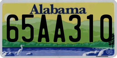 AL license plate 65AA310