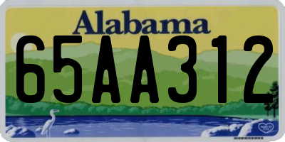 AL license plate 65AA312