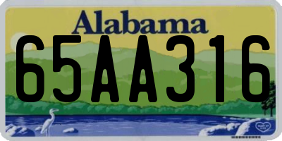 AL license plate 65AA316