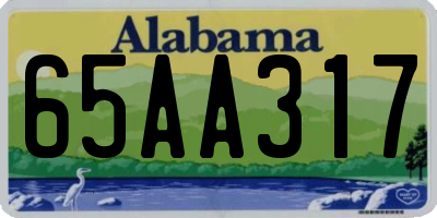 AL license plate 65AA317