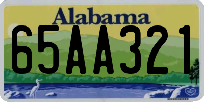 AL license plate 65AA321