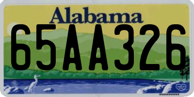 AL license plate 65AA326