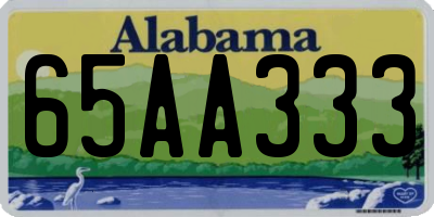AL license plate 65AA333