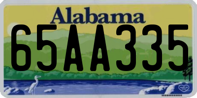 AL license plate 65AA335