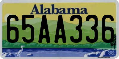 AL license plate 65AA336