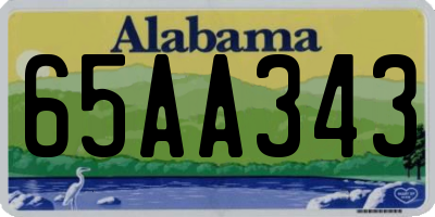 AL license plate 65AA343