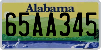 AL license plate 65AA345