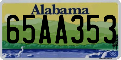 AL license plate 65AA353