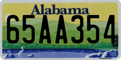 AL license plate 65AA354