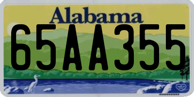 AL license plate 65AA355