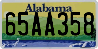 AL license plate 65AA358