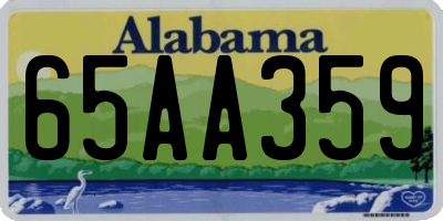 AL license plate 65AA359