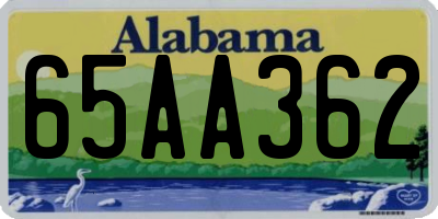 AL license plate 65AA362