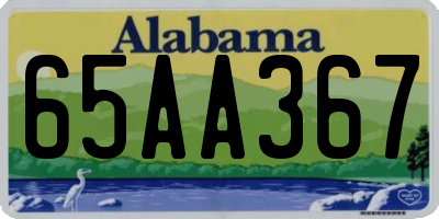 AL license plate 65AA367