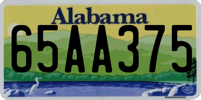 AL license plate 65AA375