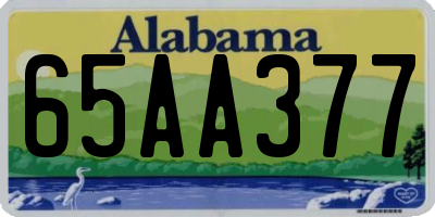 AL license plate 65AA377