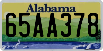 AL license plate 65AA378