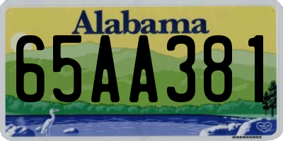 AL license plate 65AA381