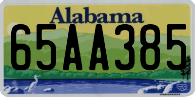 AL license plate 65AA385