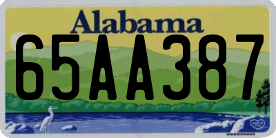 AL license plate 65AA387