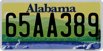 AL license plate 65AA389