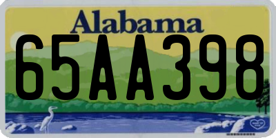 AL license plate 65AA398