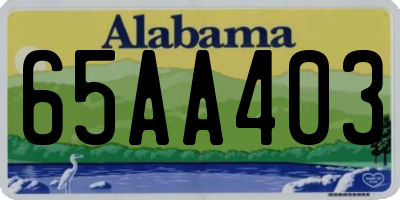 AL license plate 65AA403
