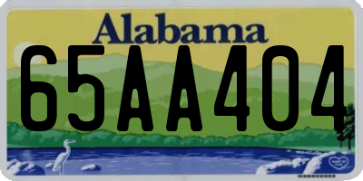 AL license plate 65AA404