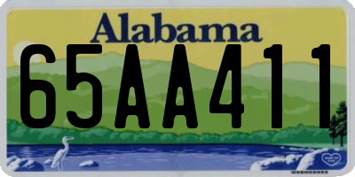 AL license plate 65AA411