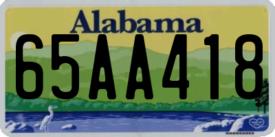 AL license plate 65AA418