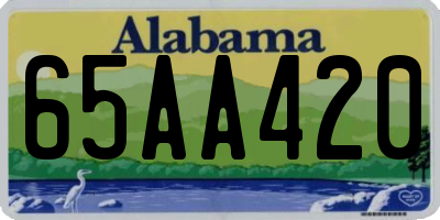 AL license plate 65AA420