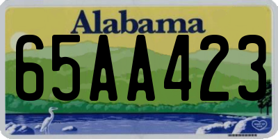 AL license plate 65AA423