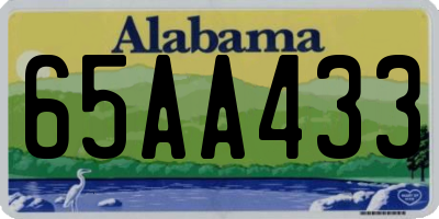 AL license plate 65AA433