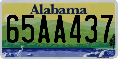 AL license plate 65AA437