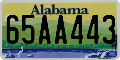 AL license plate 65AA443