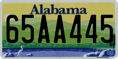 AL license plate 65AA445