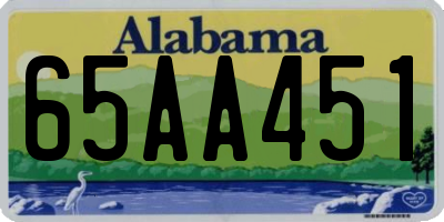 AL license plate 65AA451