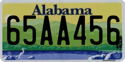 AL license plate 65AA456