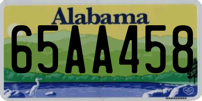 AL license plate 65AA458
